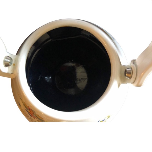 Vintage Cottage Harvest Fairies Enamel Teapot Like New 6 Cup 48 Oz. - Picture 7 of 7